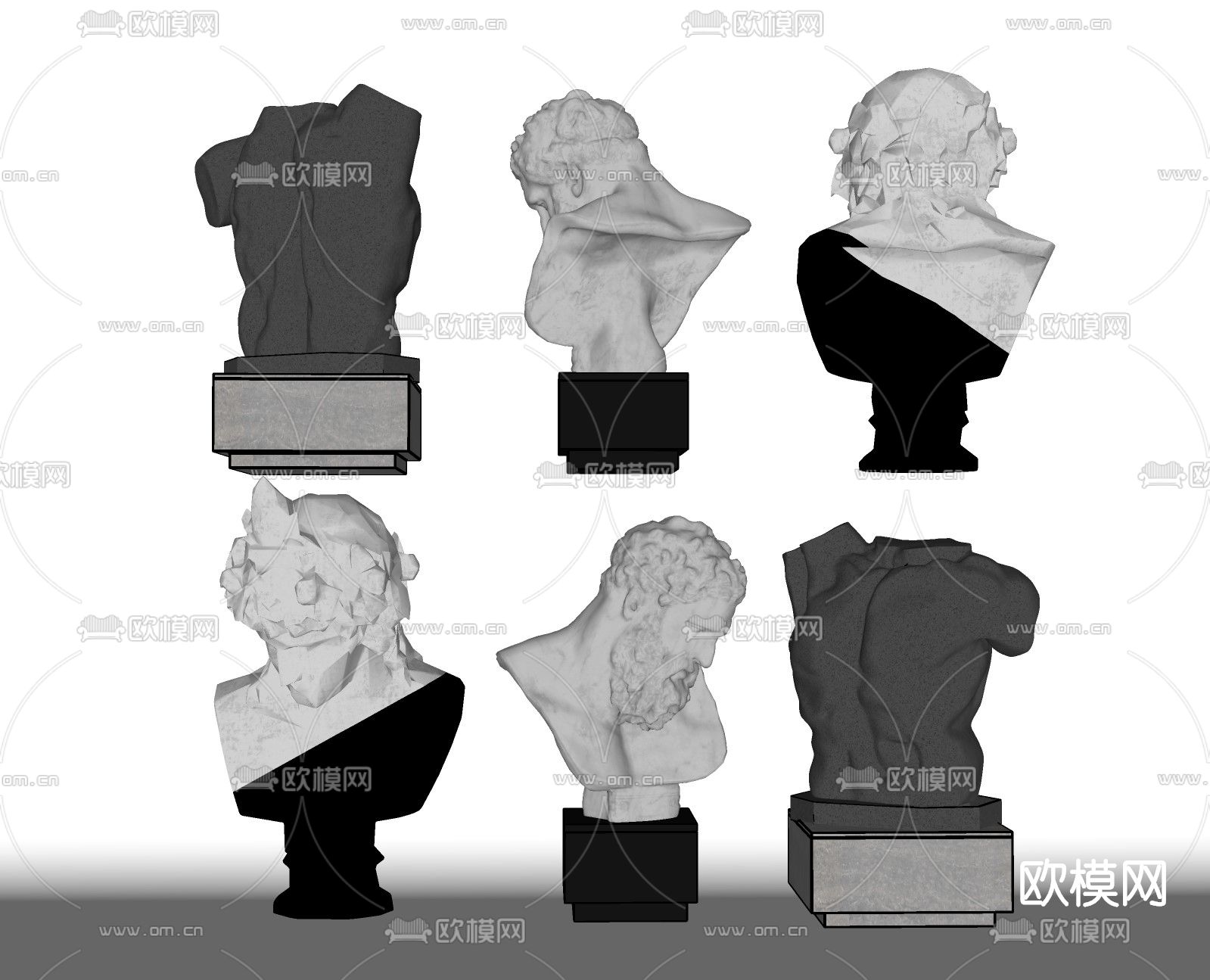 欧式艺术雕塑su模型下载（渲染图2）