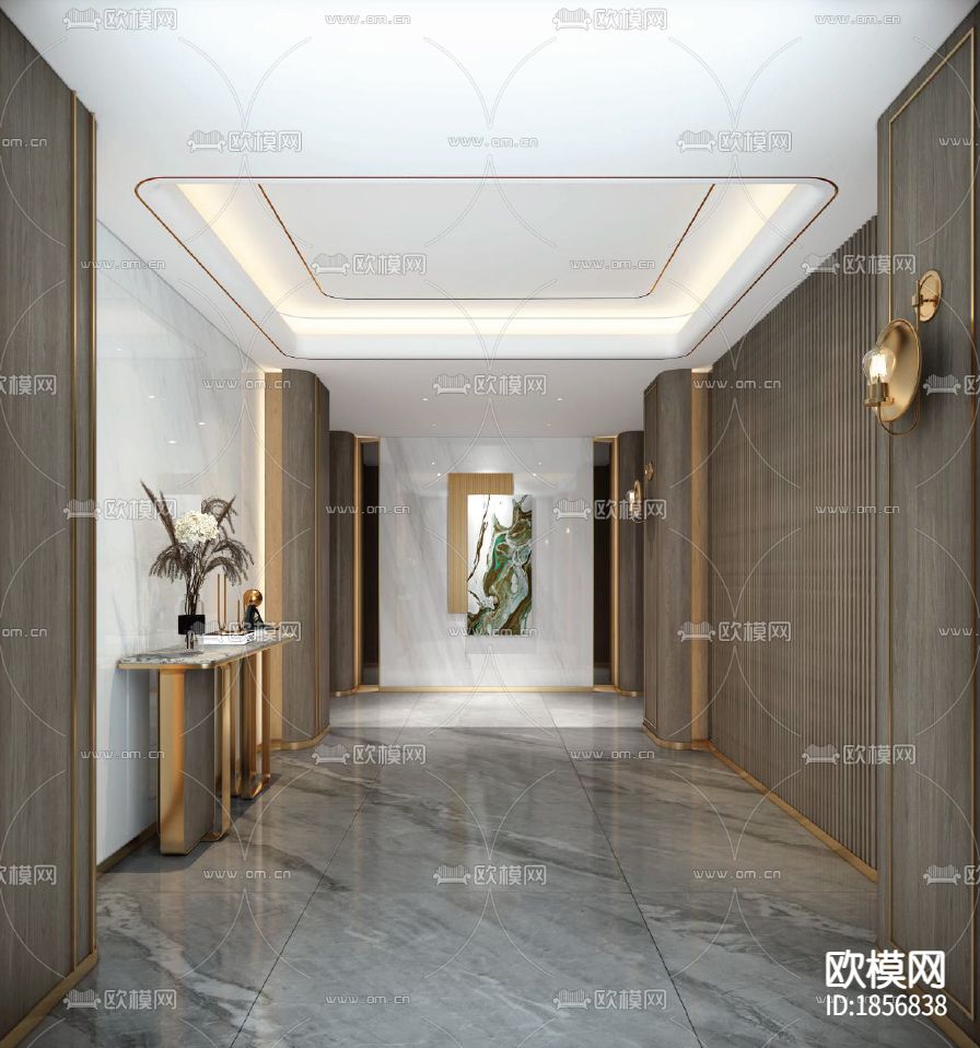 复式别墅cad平面图下载（渲染图4）