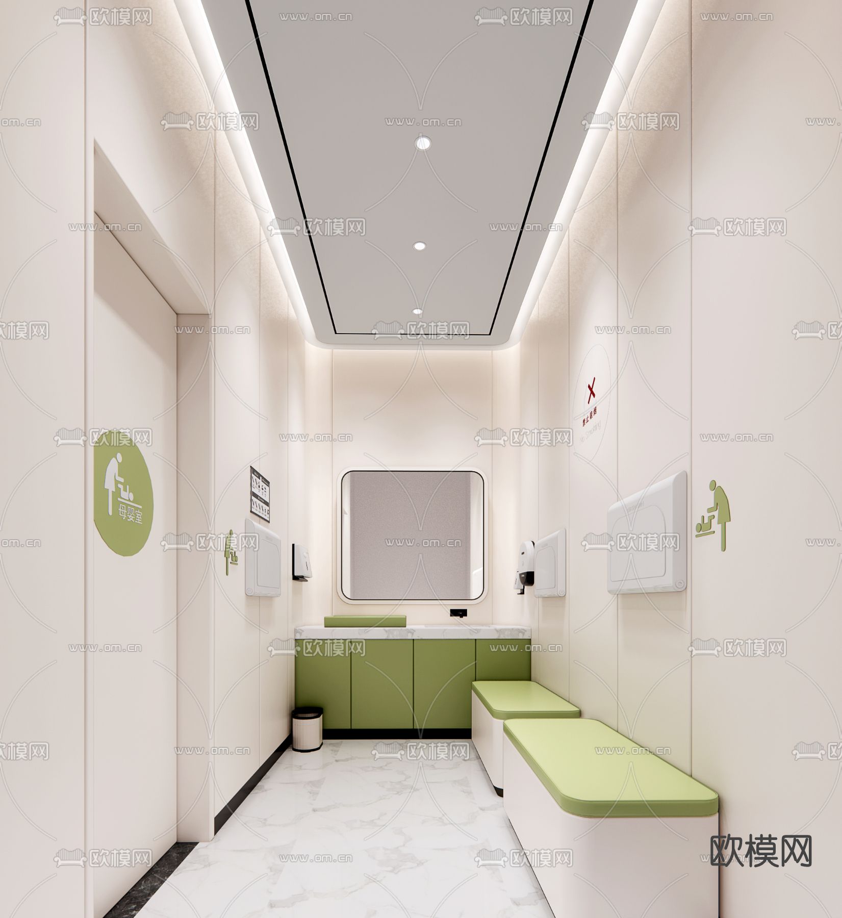 现代母婴室su模型下载（渲染图1）