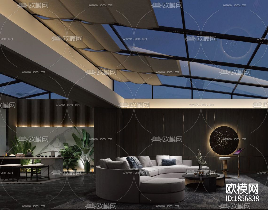 复式别墅cad平面图下载（渲染图3）