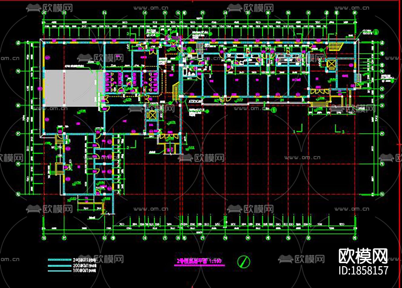古建筑cad立面图下载（渲染图5）