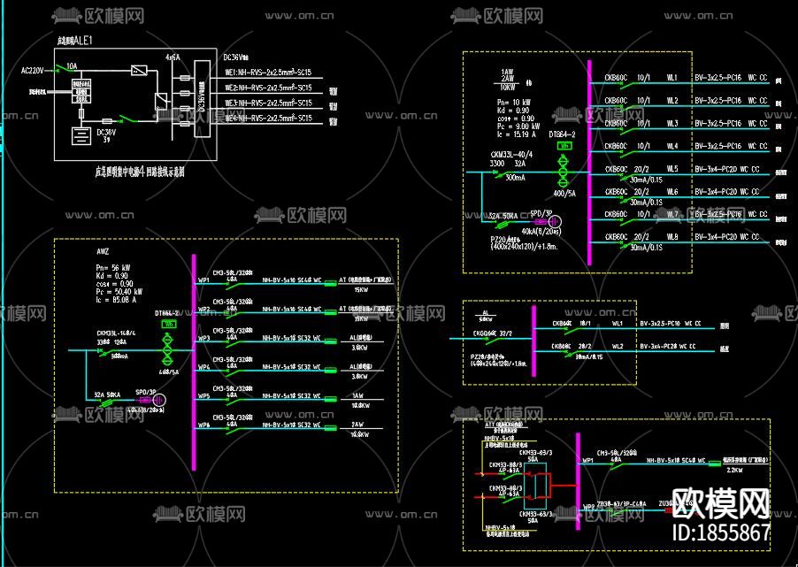 库房电气cad图库下载（渲染图1）