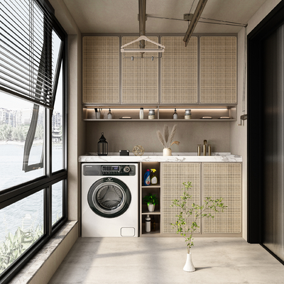 阳台洗衣房3d模型