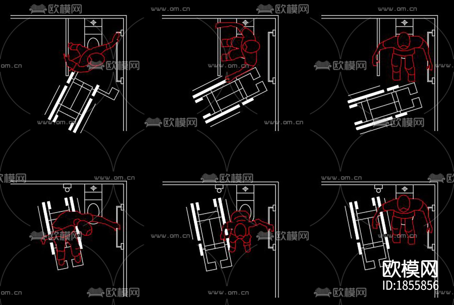 残疾人轮椅节点大样下载（渲染图2）