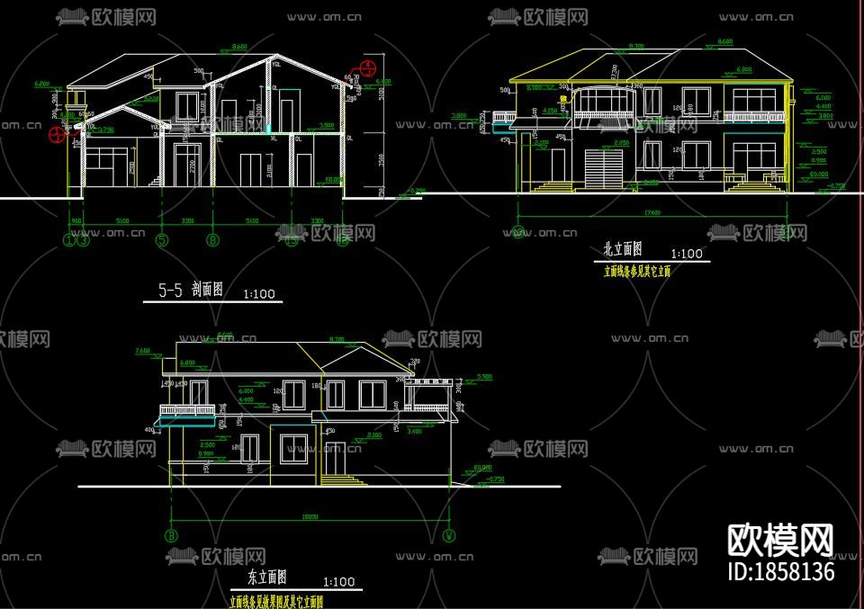 别墅cad施工图下载（渲染图7）
