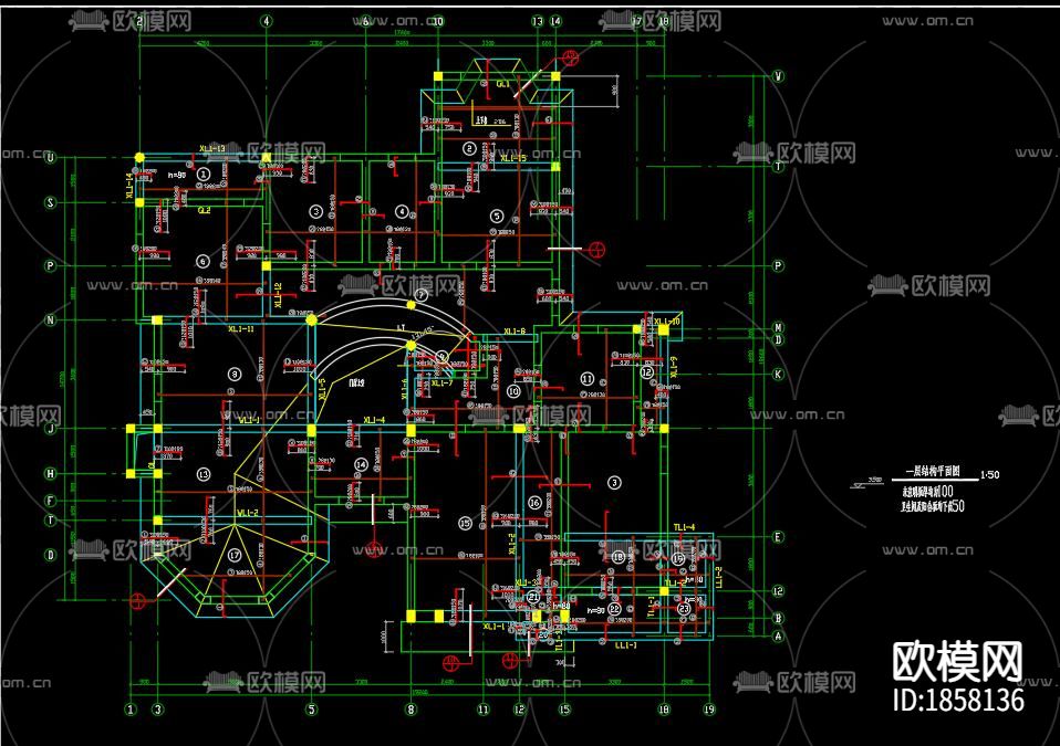 别墅cad施工图下载（渲染图9）