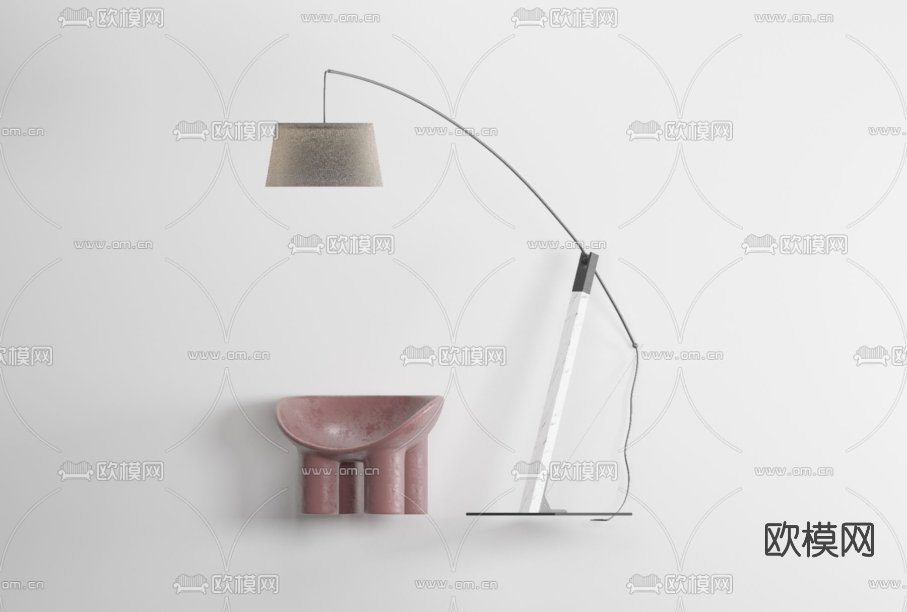 现代落地灯免费3d模型下载