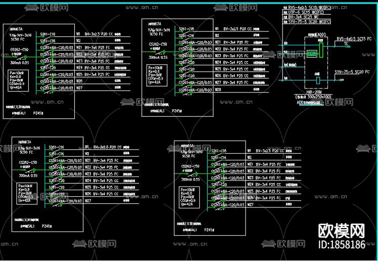 中式别墅cad施工图下载（渲染图9）