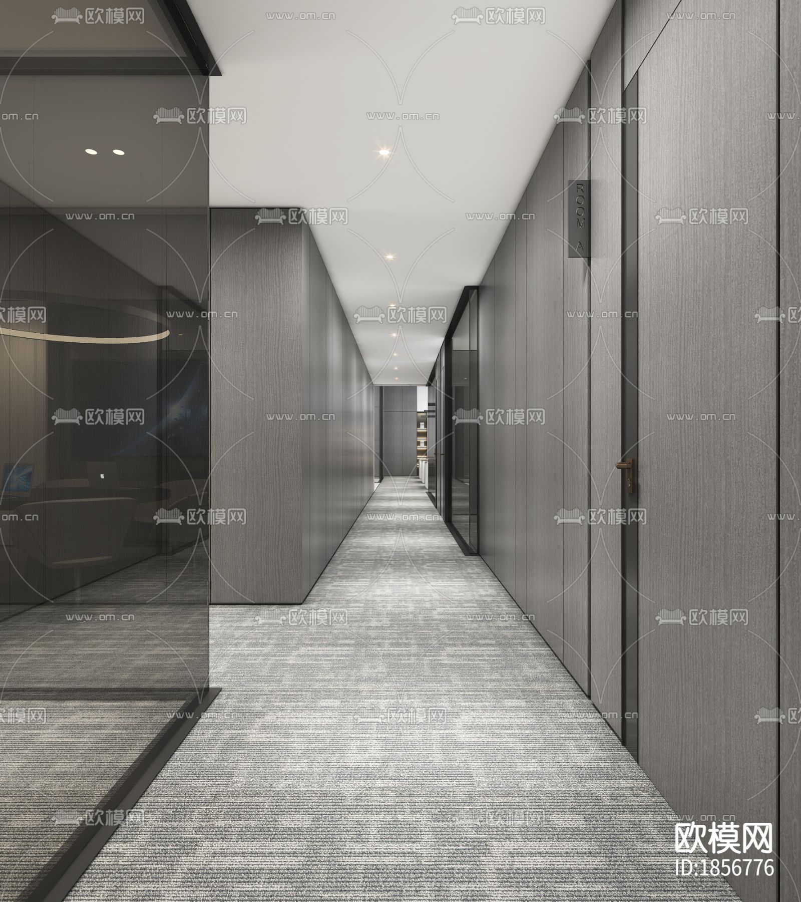 恒荣立方中心17F煌壹商管cad施工图下载（渲染图9）