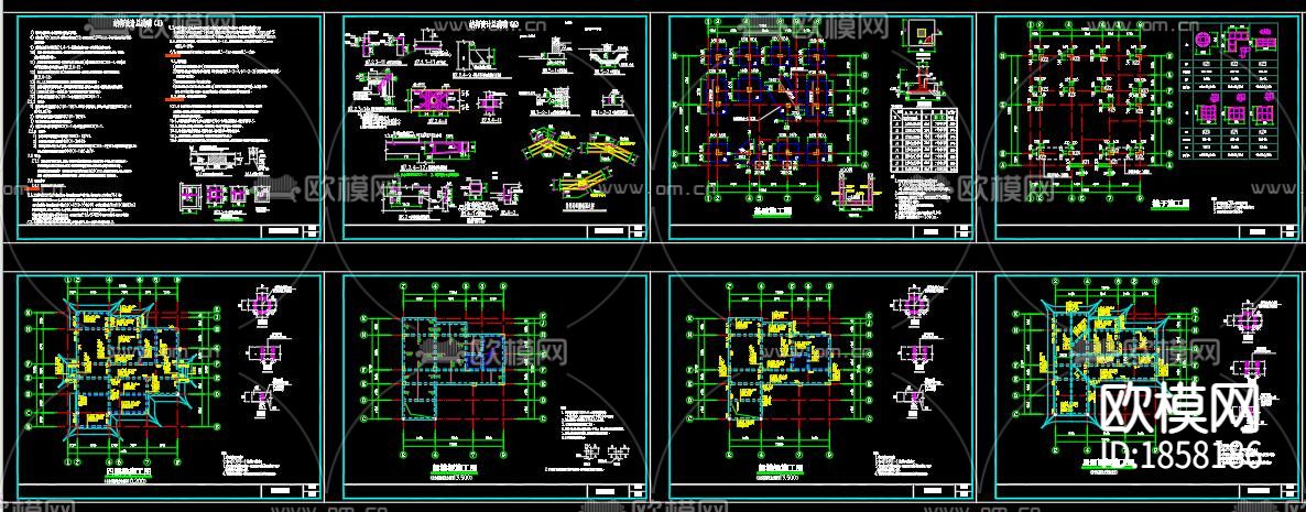 中式别墅cad施工图下载（渲染图8）