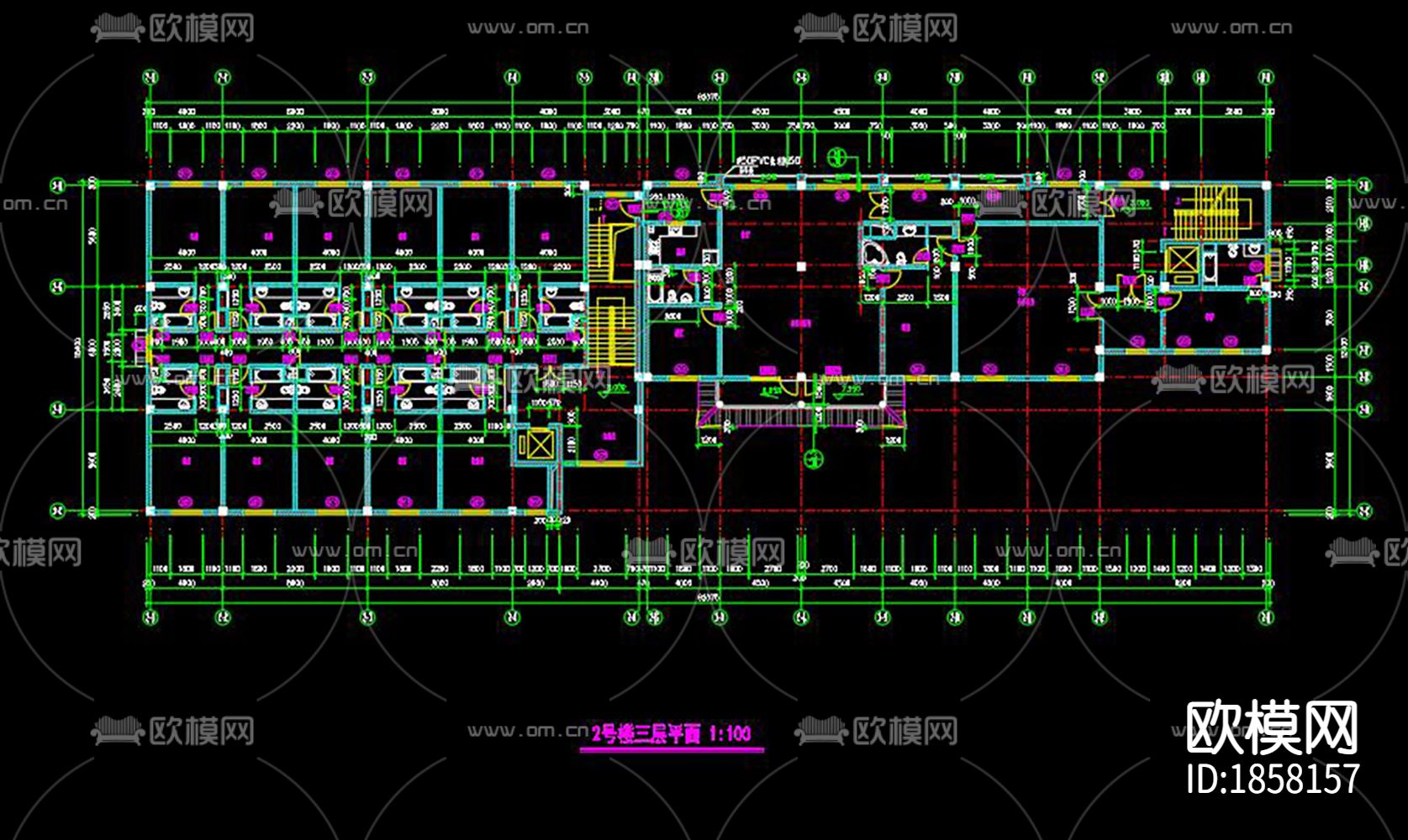 古建筑cad立面图下载（渲染图7）