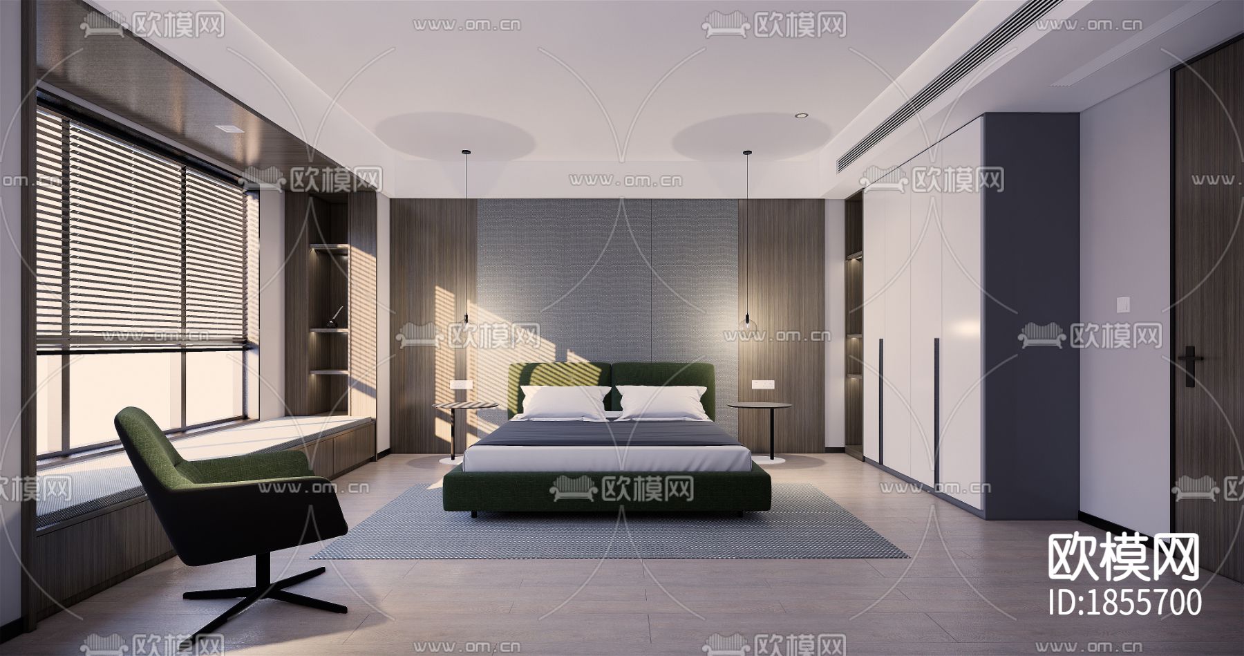 现代风格独栋别墅效果图CAD施工图下载（渲染图3）