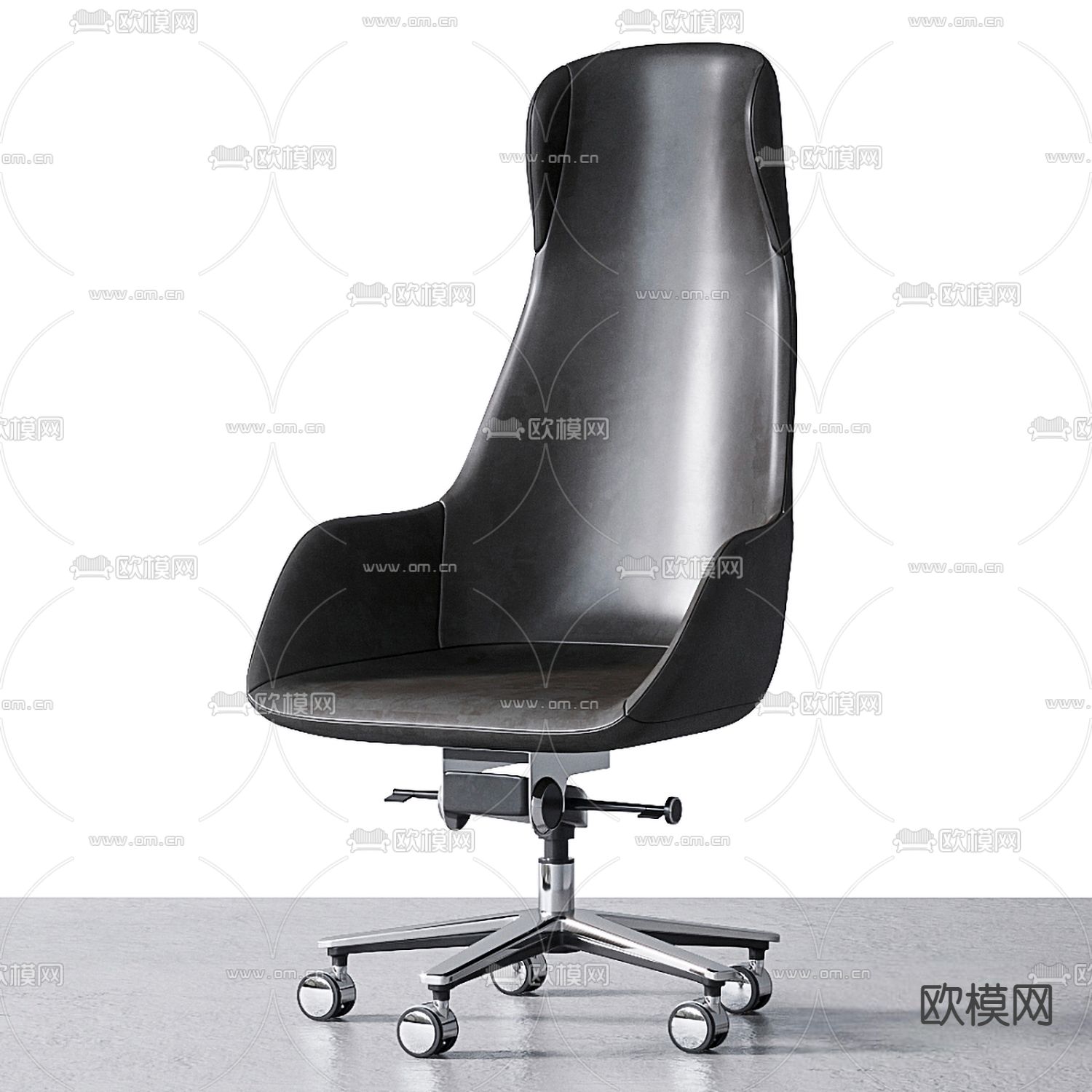 现代皮革办公椅3d模型下载