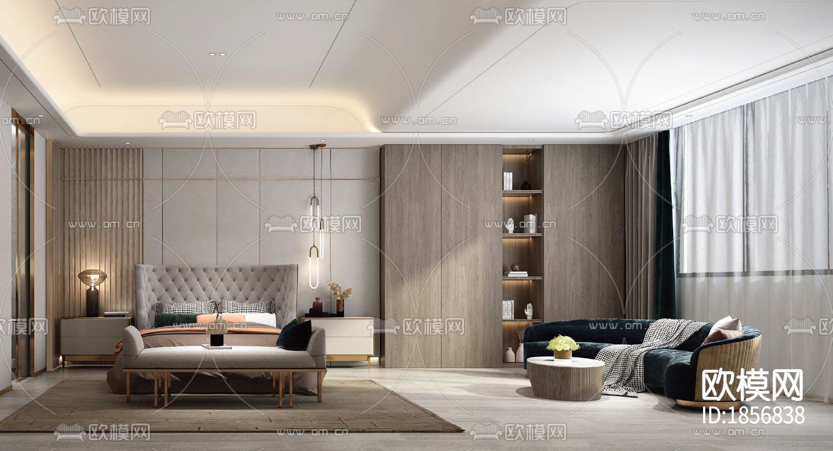 复式别墅cad平面图下载（渲染图8）