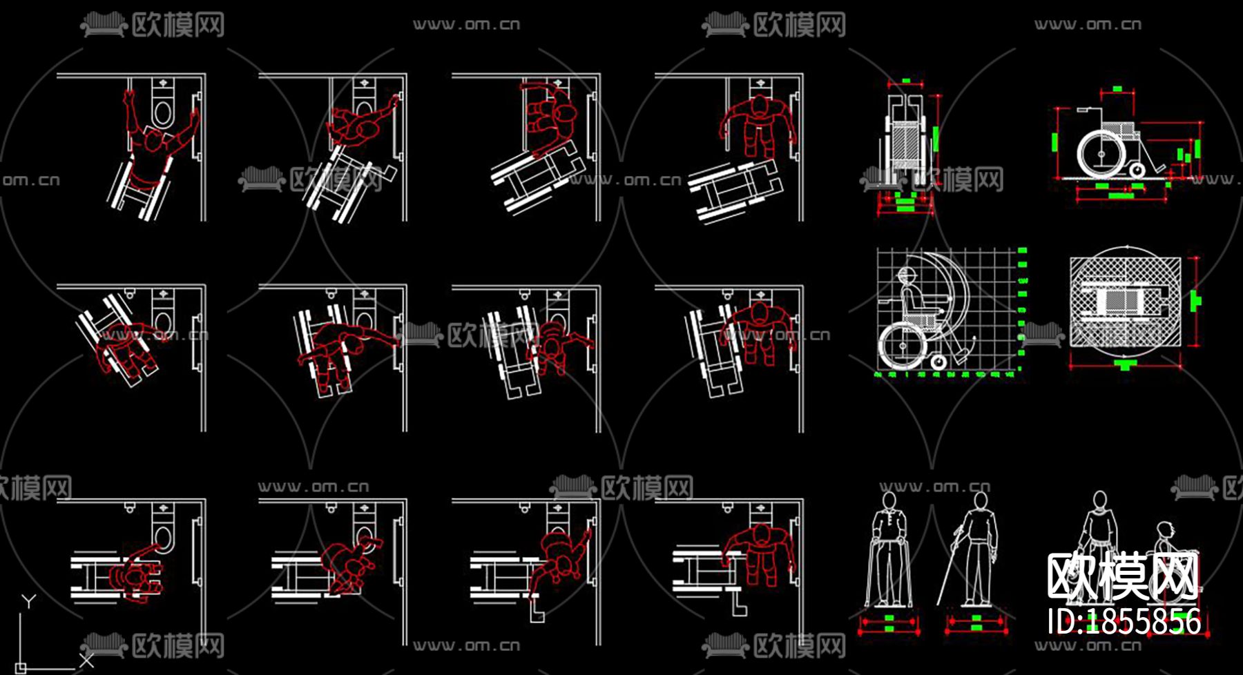 残疾人轮椅节点大样下载（渲染图6）