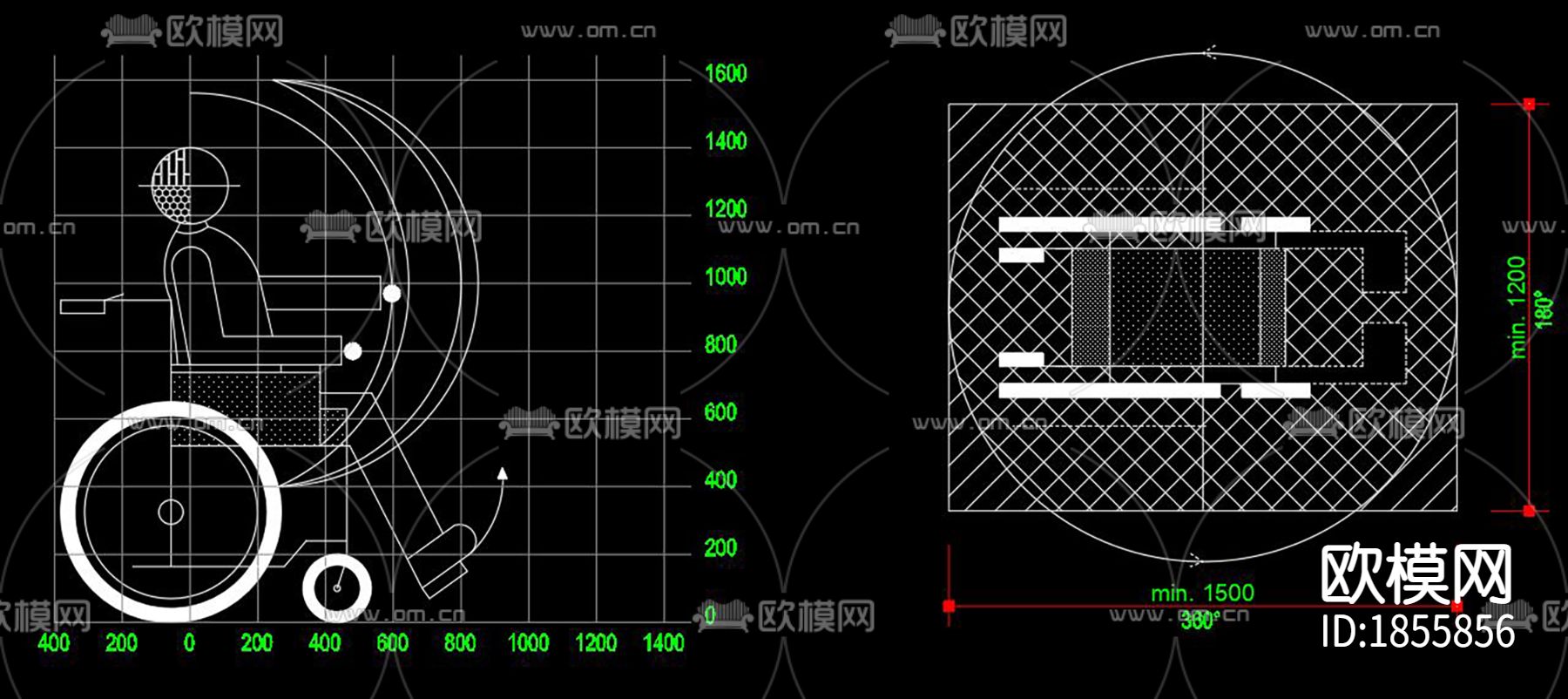 残疾人轮椅节点大样下载（渲染图7）