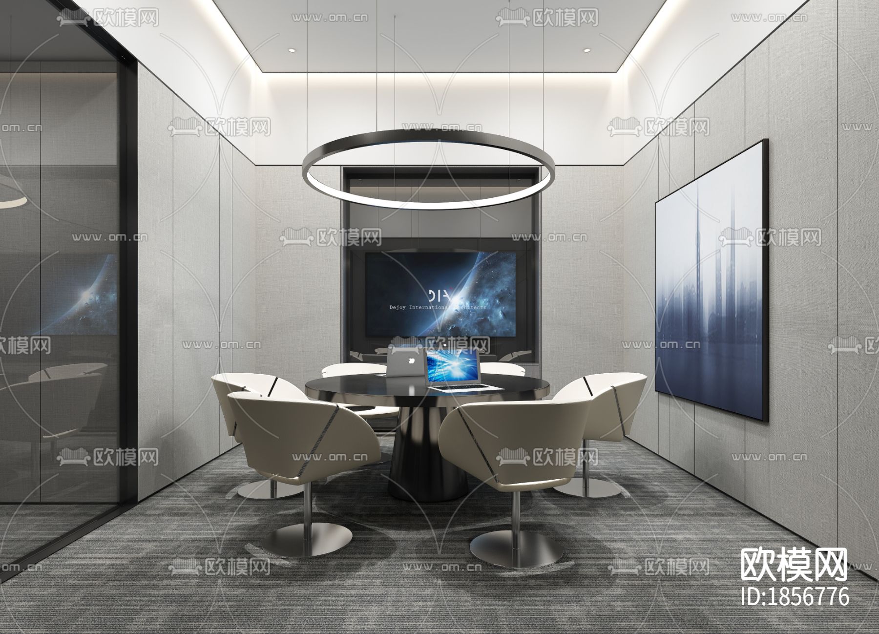 恒荣立方中心17F煌壹商管cad施工图下载（渲染图8）