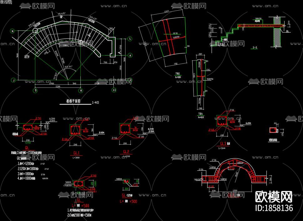 别墅cad施工图下载（渲染图3）