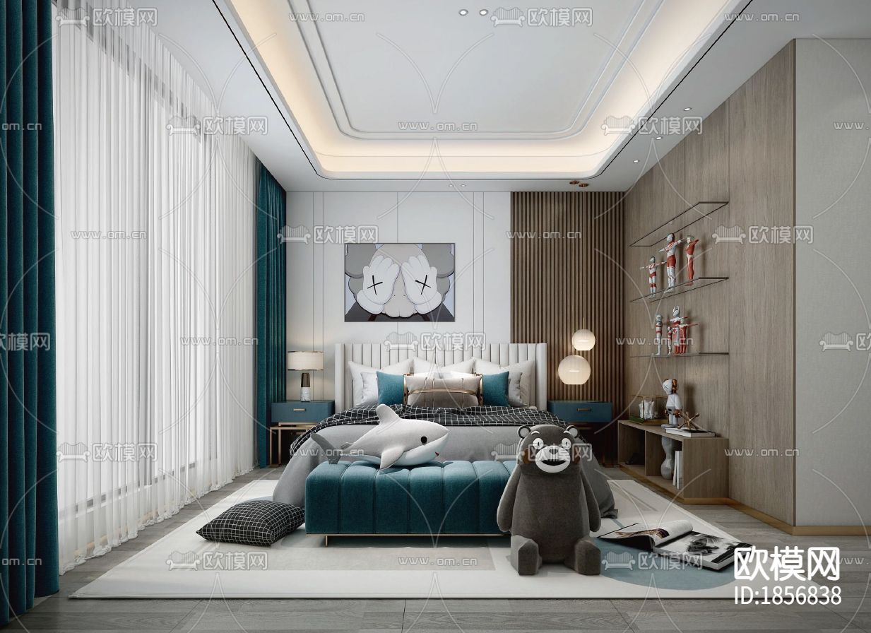 复式别墅cad平面图下载（渲染图9）