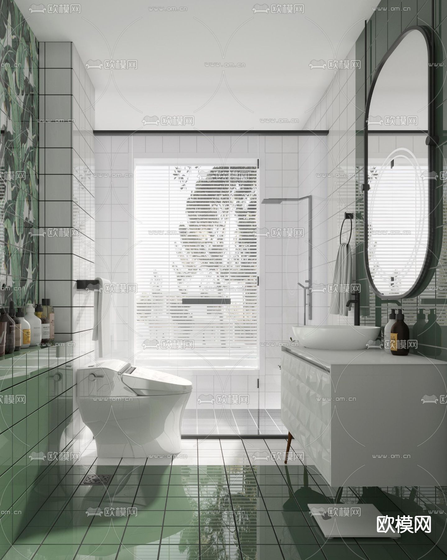 北欧卫生间浴室3d模型下载