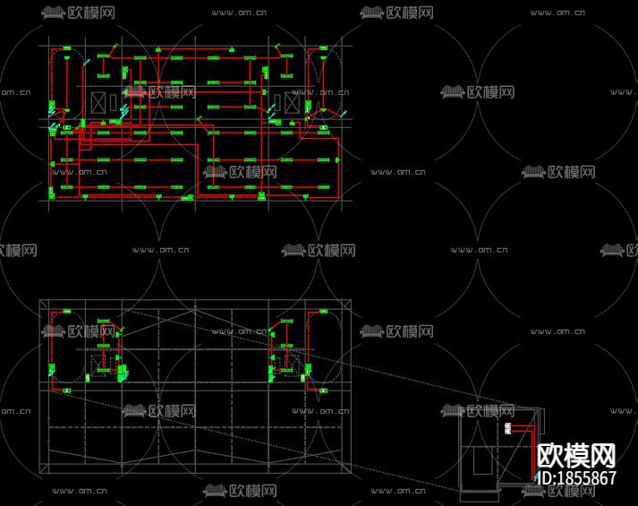 库房电气cad图库下载（渲染图5）