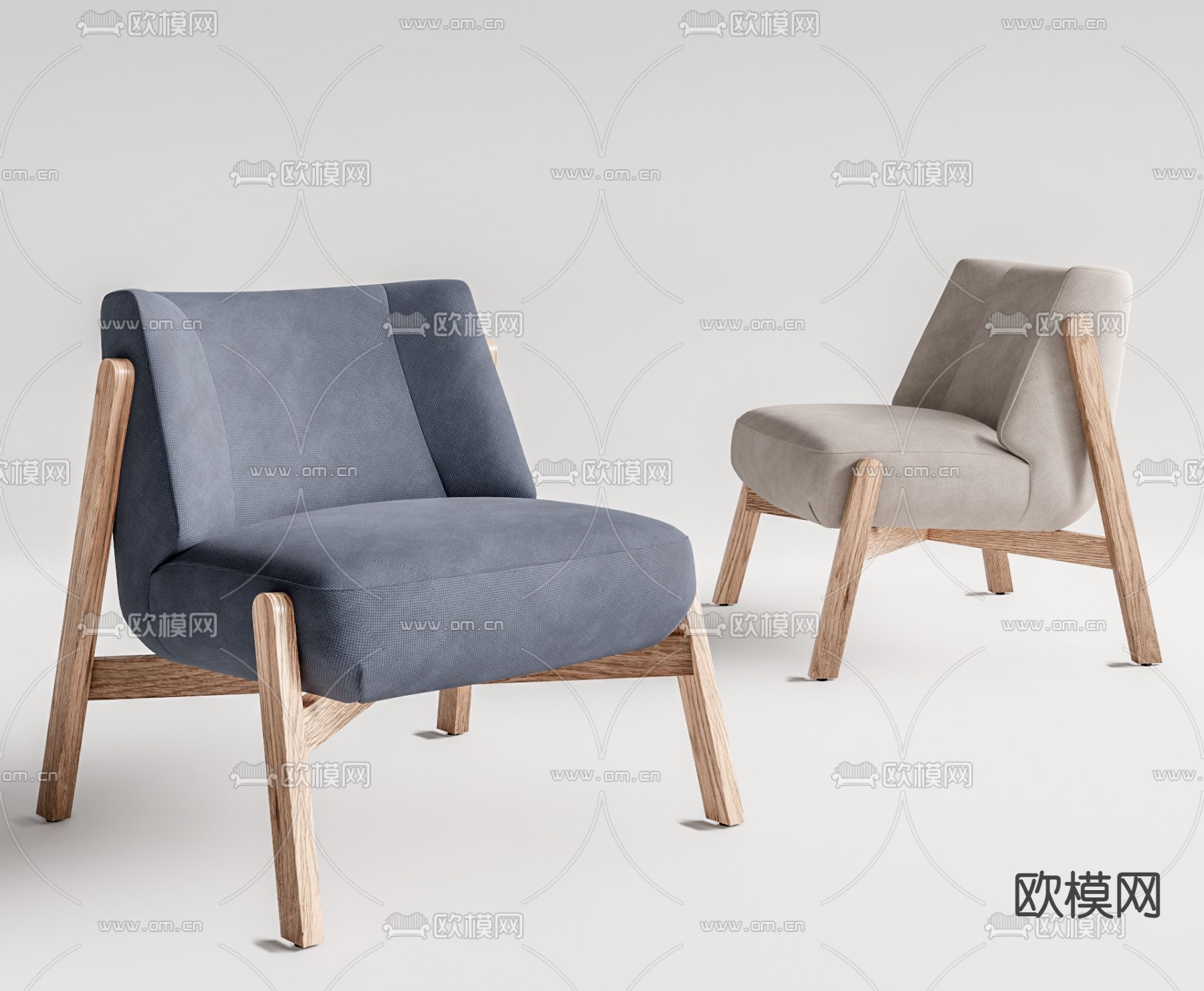 现代休闲椅su模型下载（渲染图1）