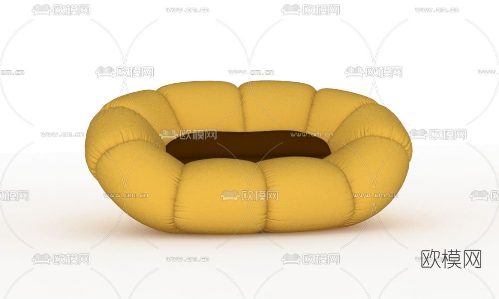 现代布艺双人沙发免费3d模型下载