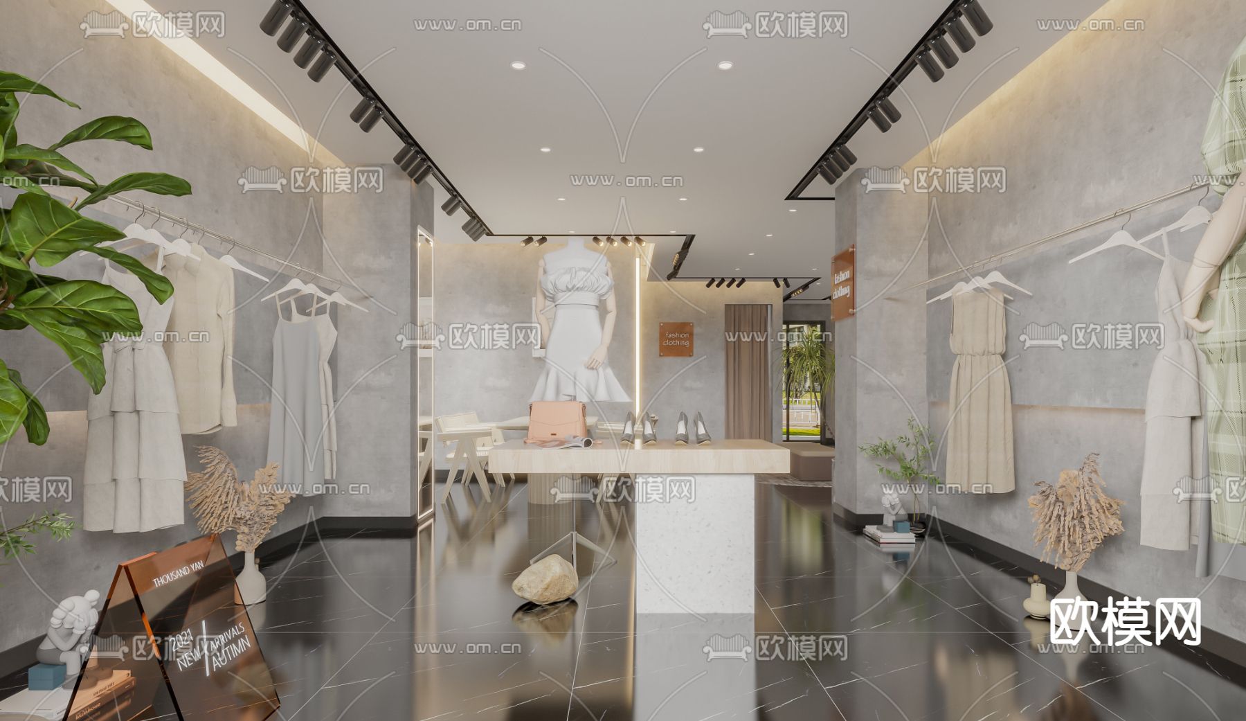 现代女装服装店3d模型