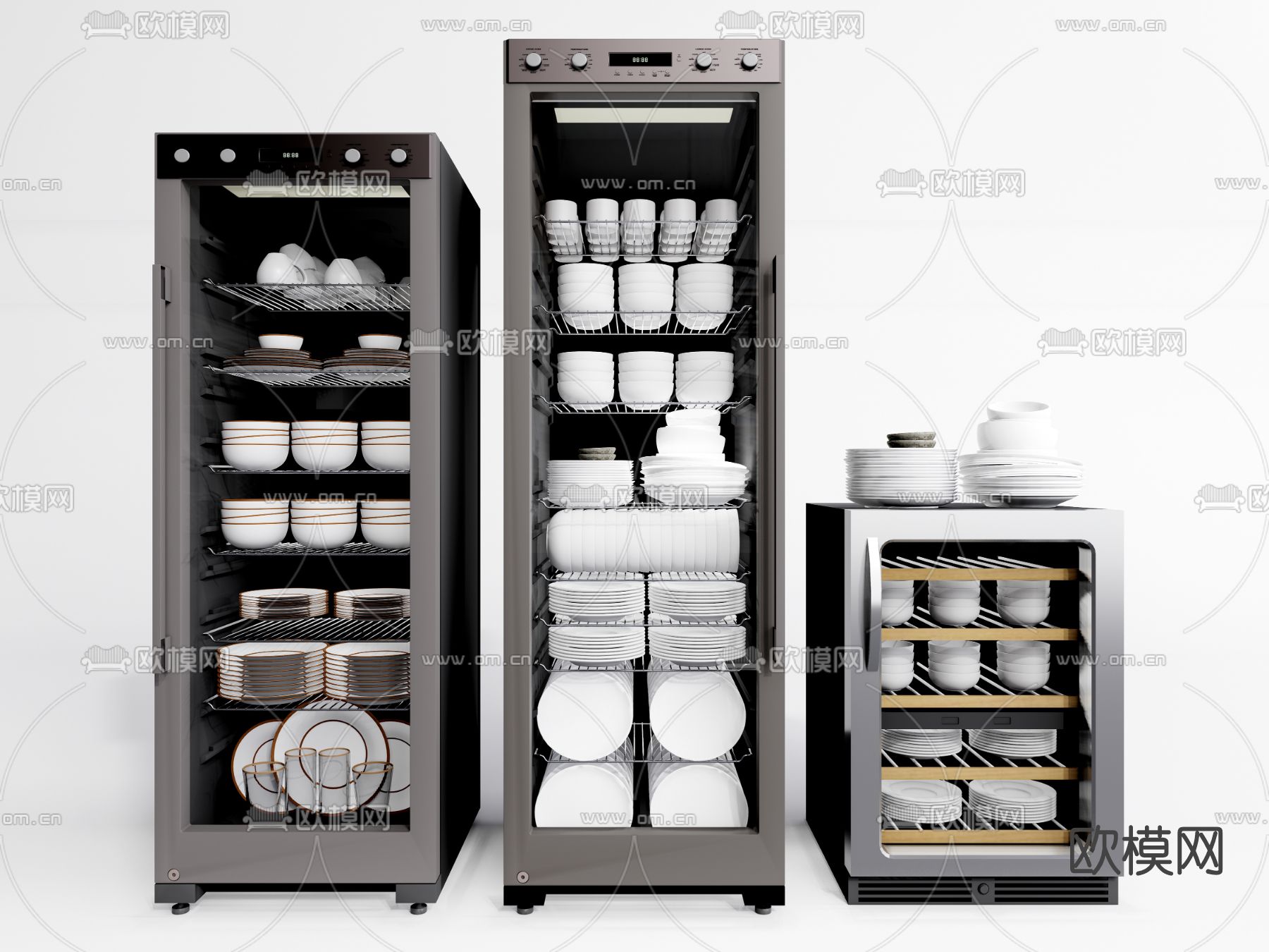 现代消毒柜洗碗柜su模型下载（渲染图1）