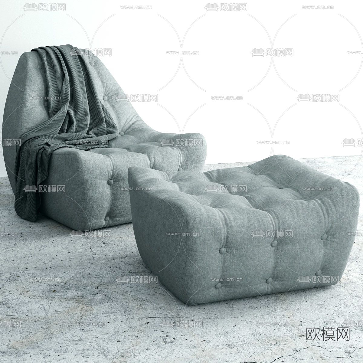 简欧休闲沙发免费3d模型下载