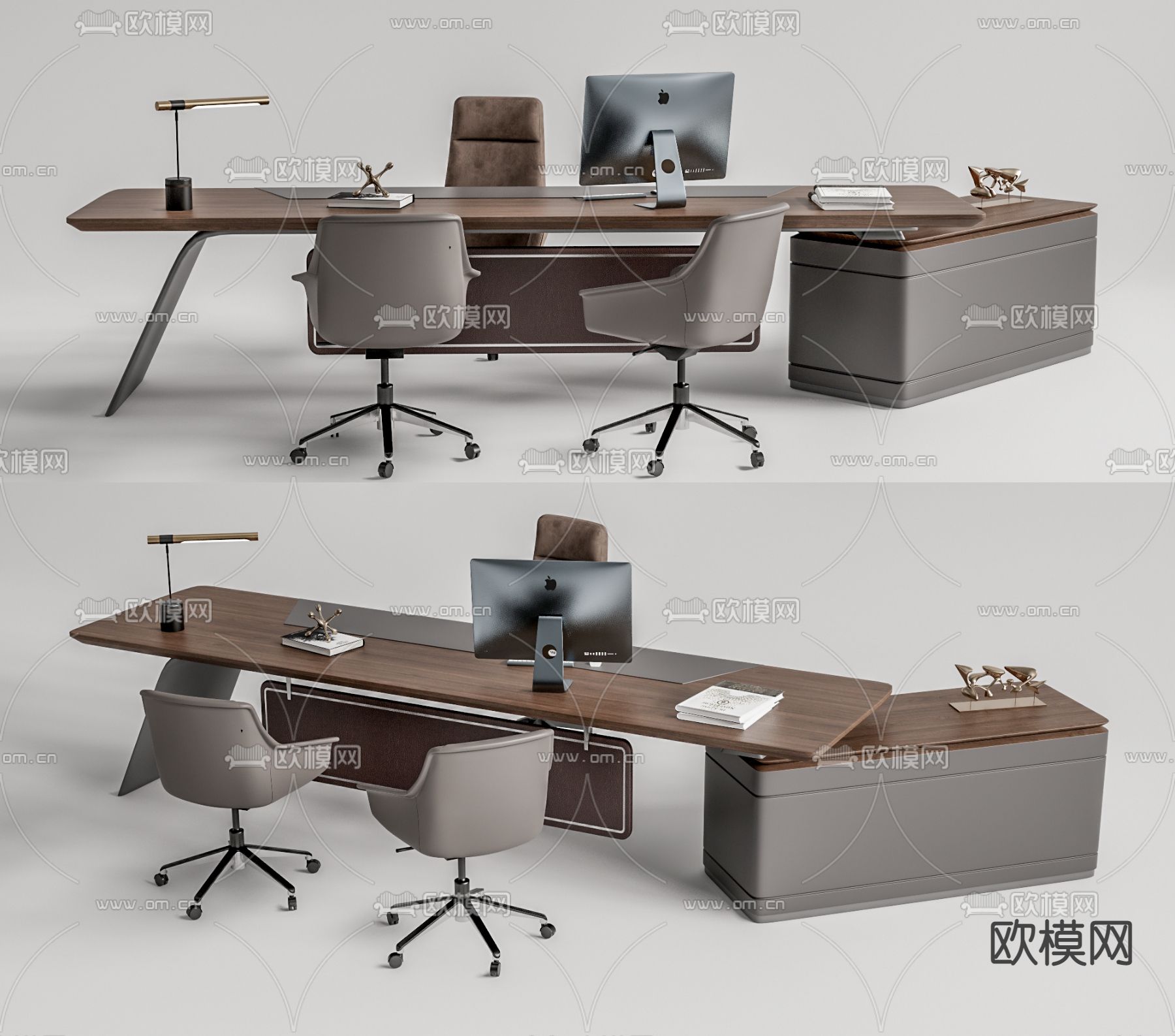 现代办公桌椅su模型下载（渲染图1）