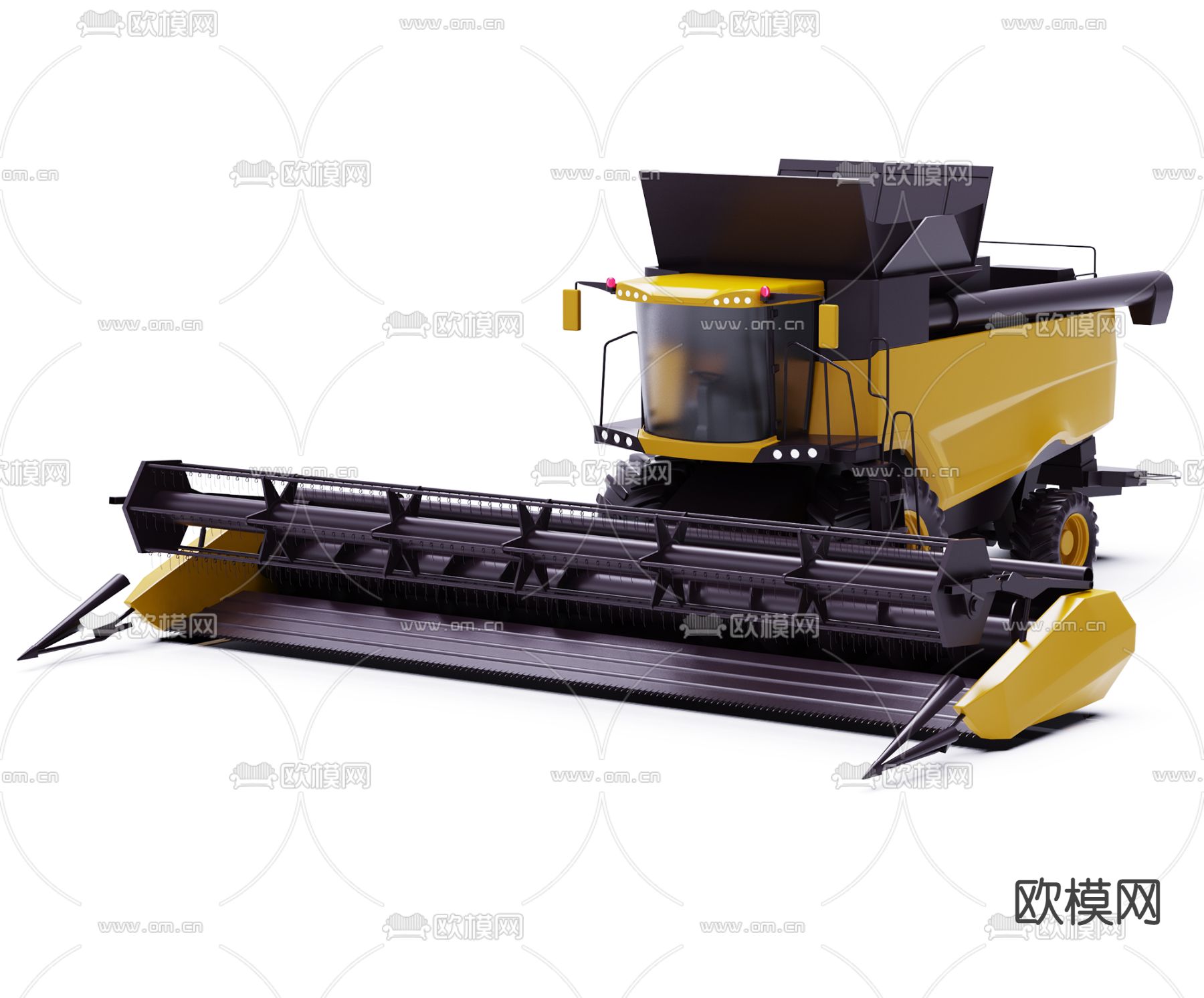 现代农场大型收割机3d模型下载（渲染图2）