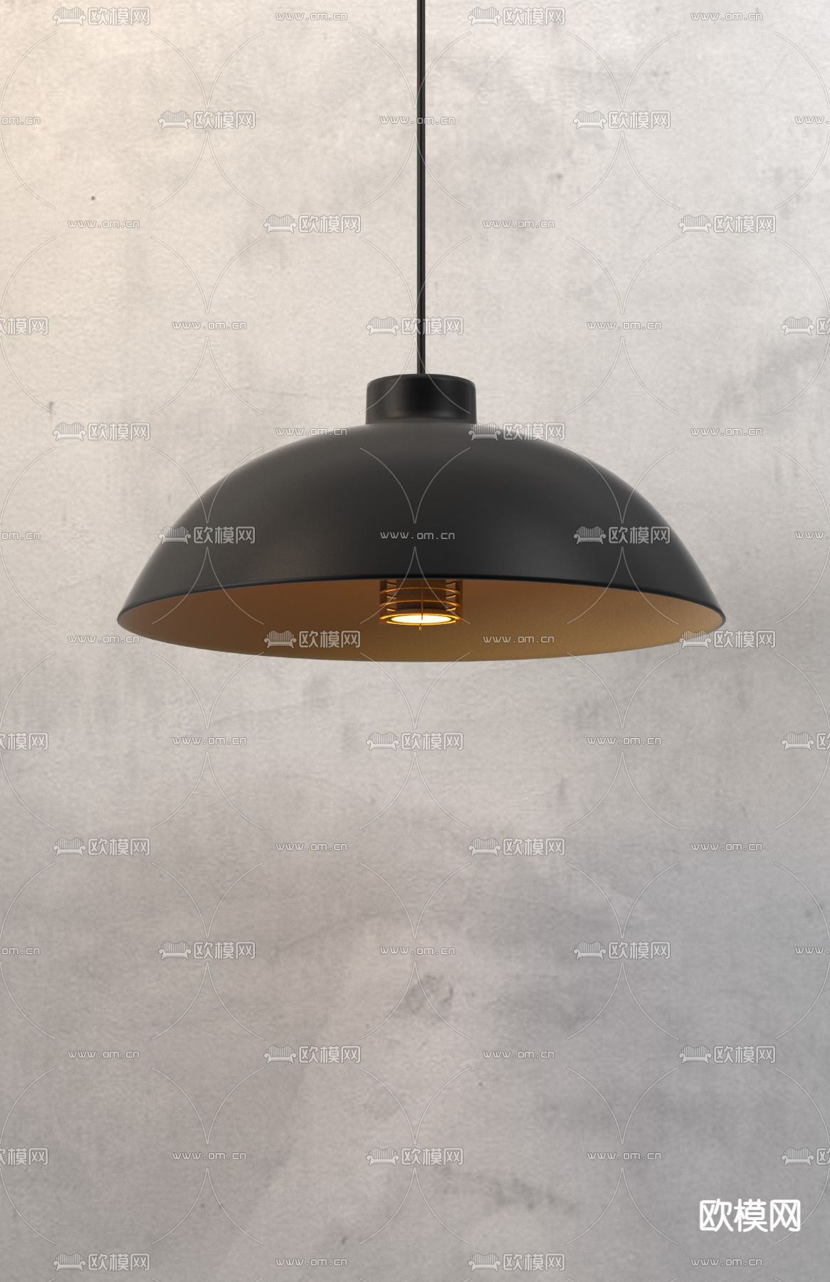 工业风金属吊灯3d模型下载（渲染图3）