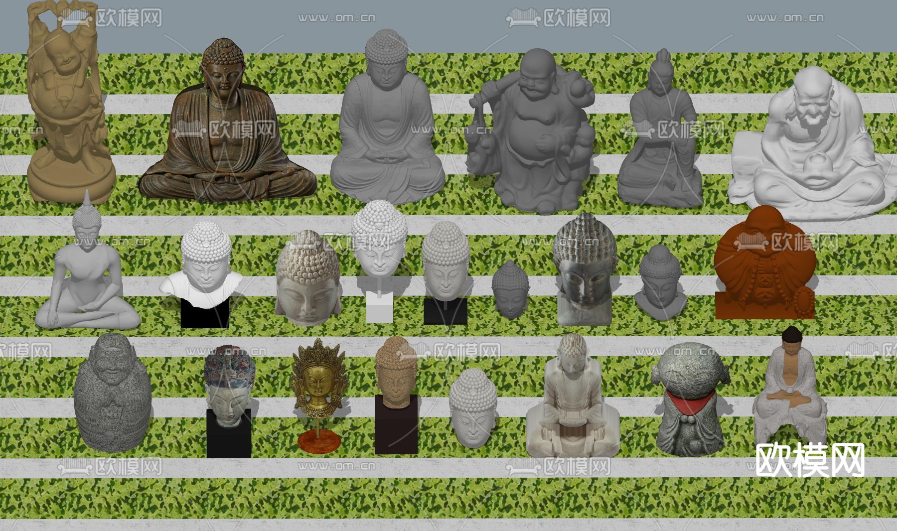 中式佛像su模型下载