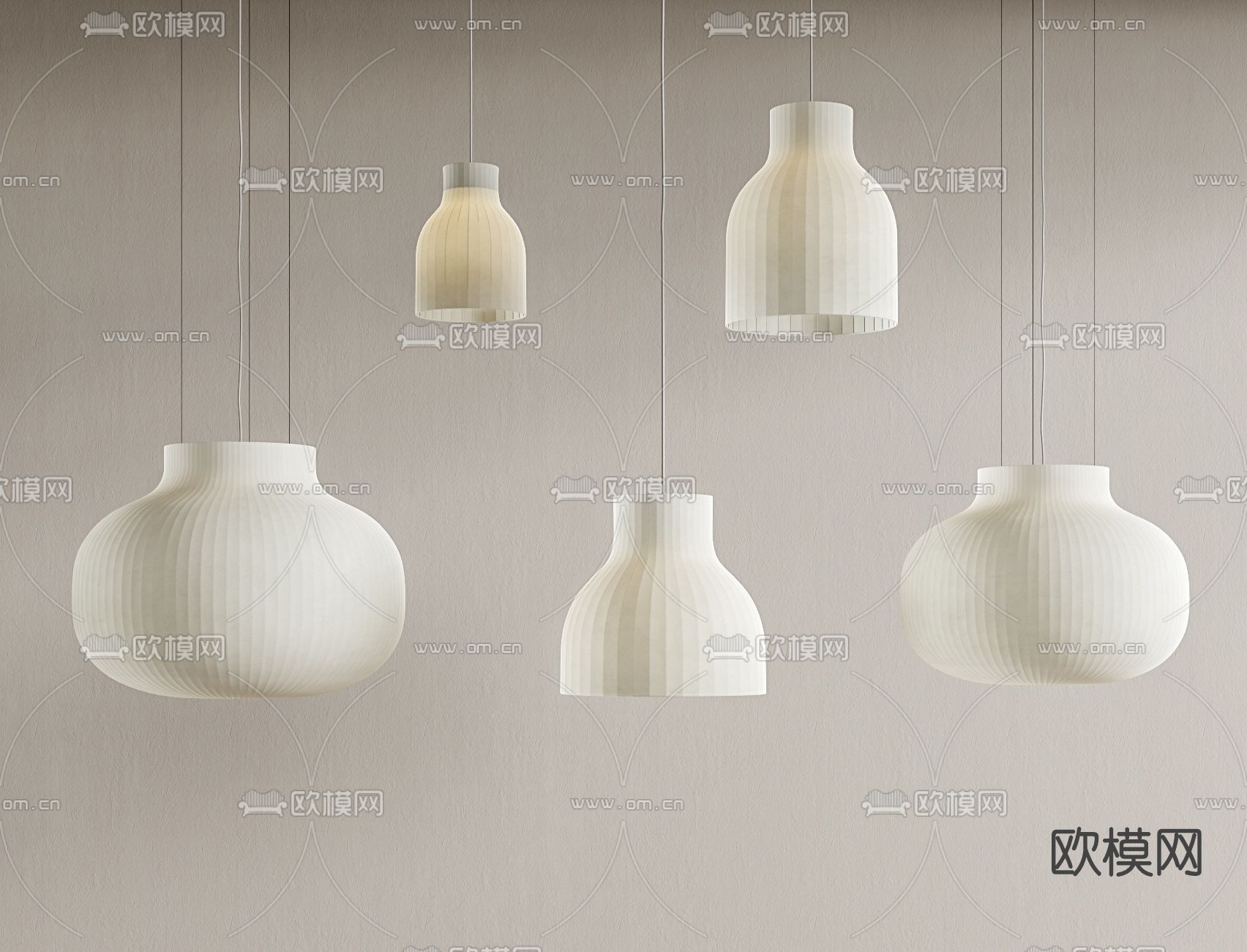侘寂风吊灯su模型下载（渲染图1）