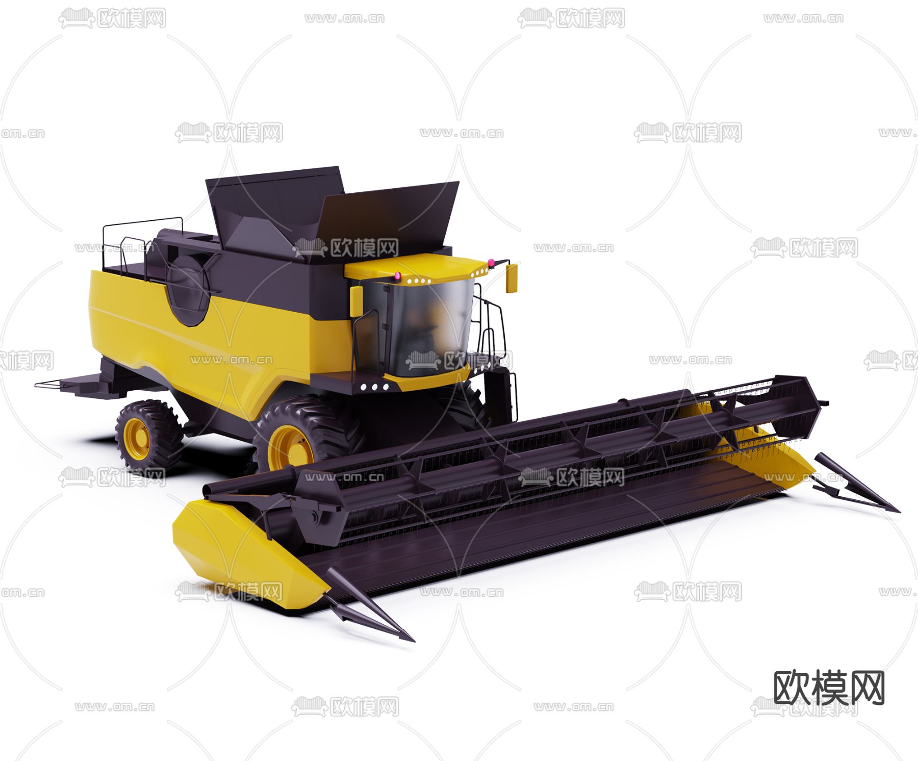 现代农场大型收割机3d模型下载（渲染图1）