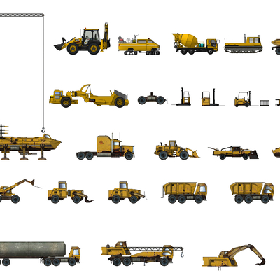  现代工程车su模型 