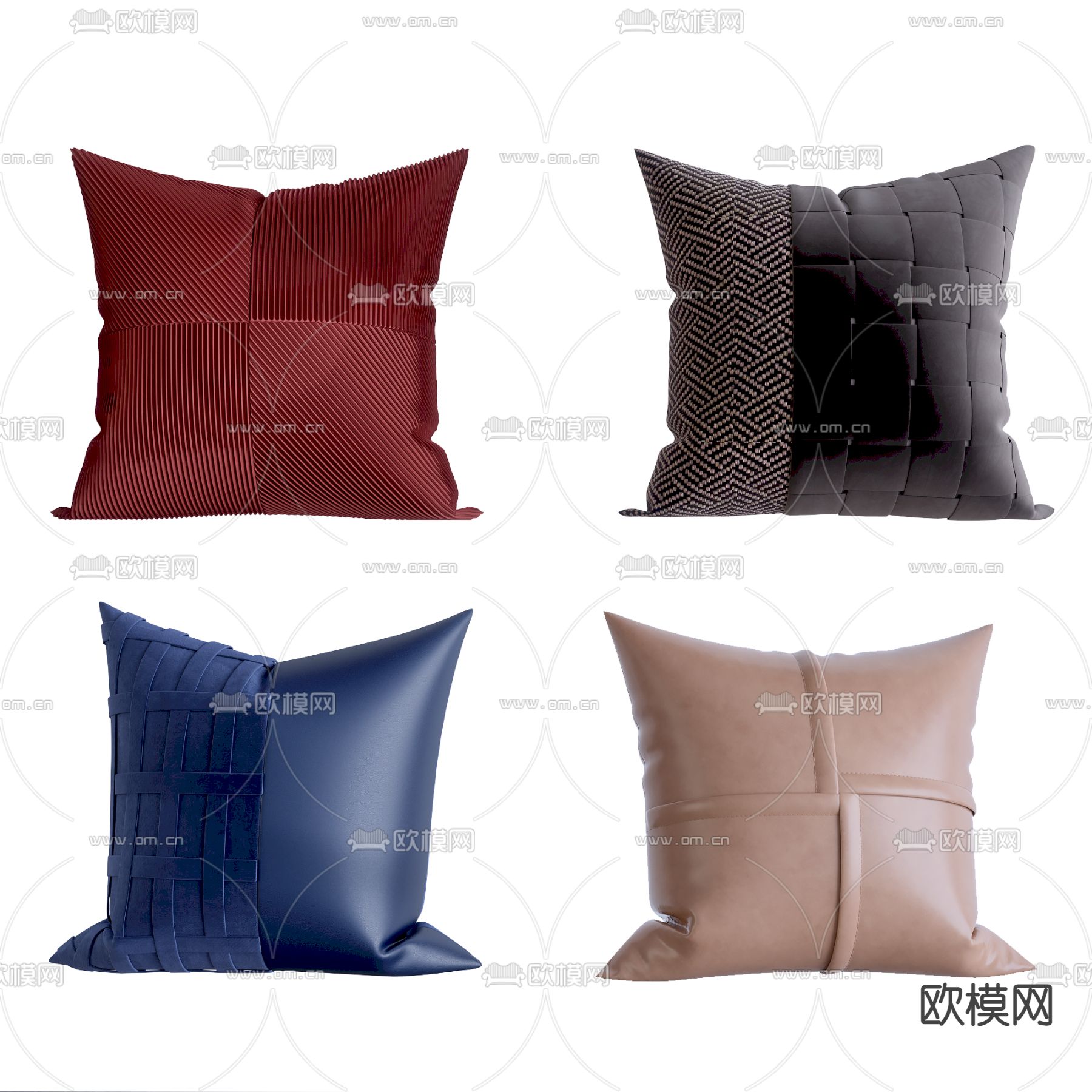 现代丝绸抱枕3d模型下载（渲染图1）