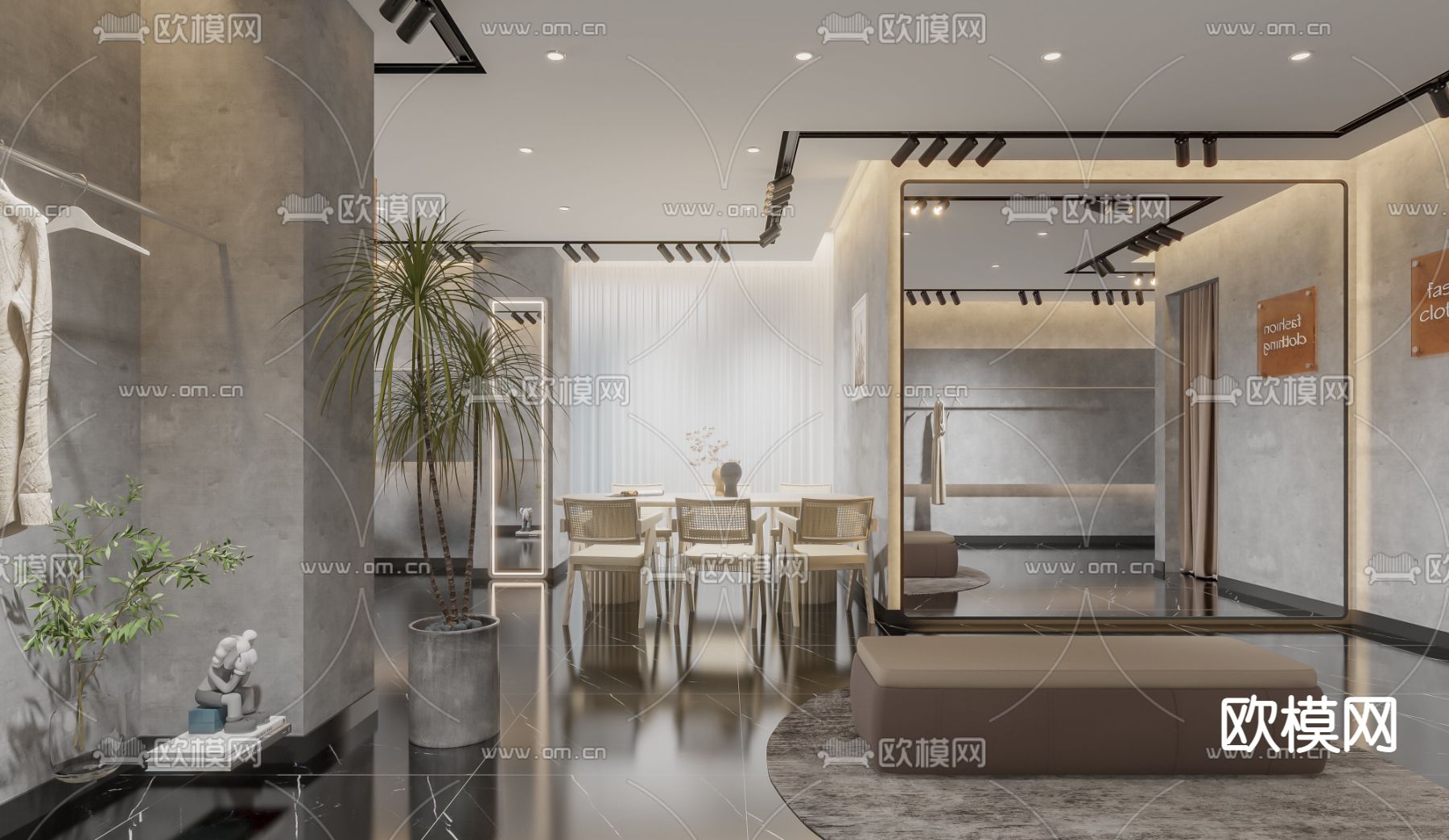 现代女装服装店3d模型