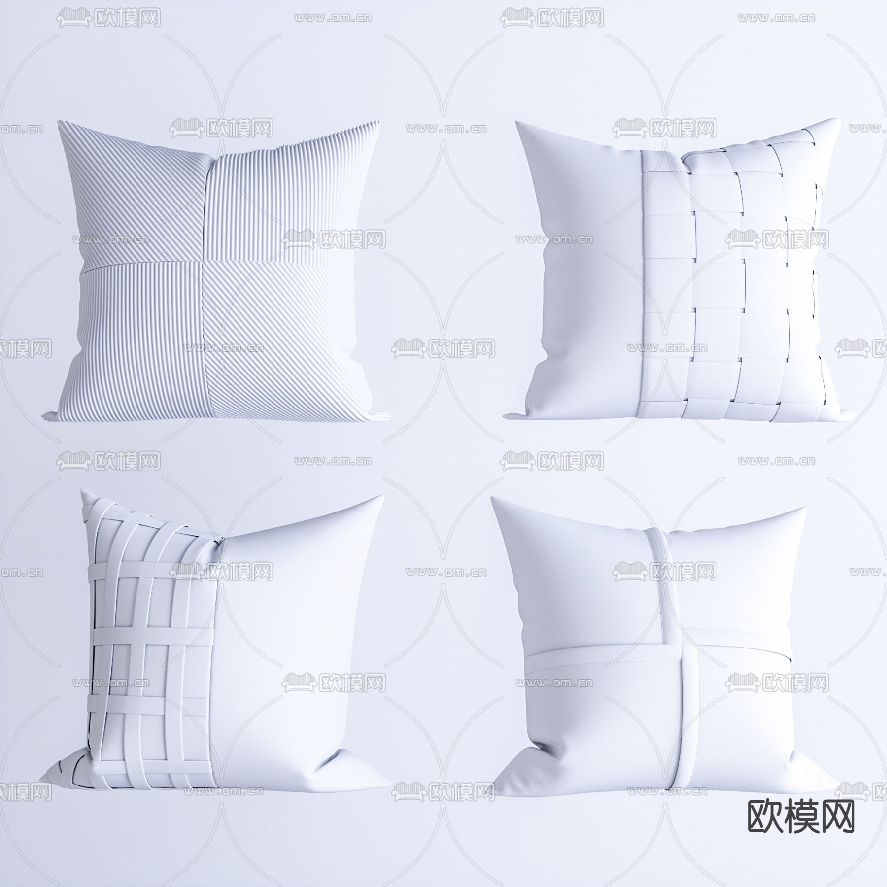 现代丝绸抱枕3d模型下载（渲染图2）