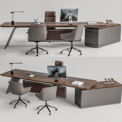  现代办公桌椅su模型 