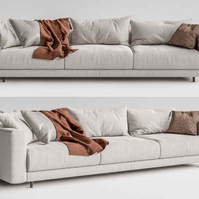 现代布艺多人沙发su模型