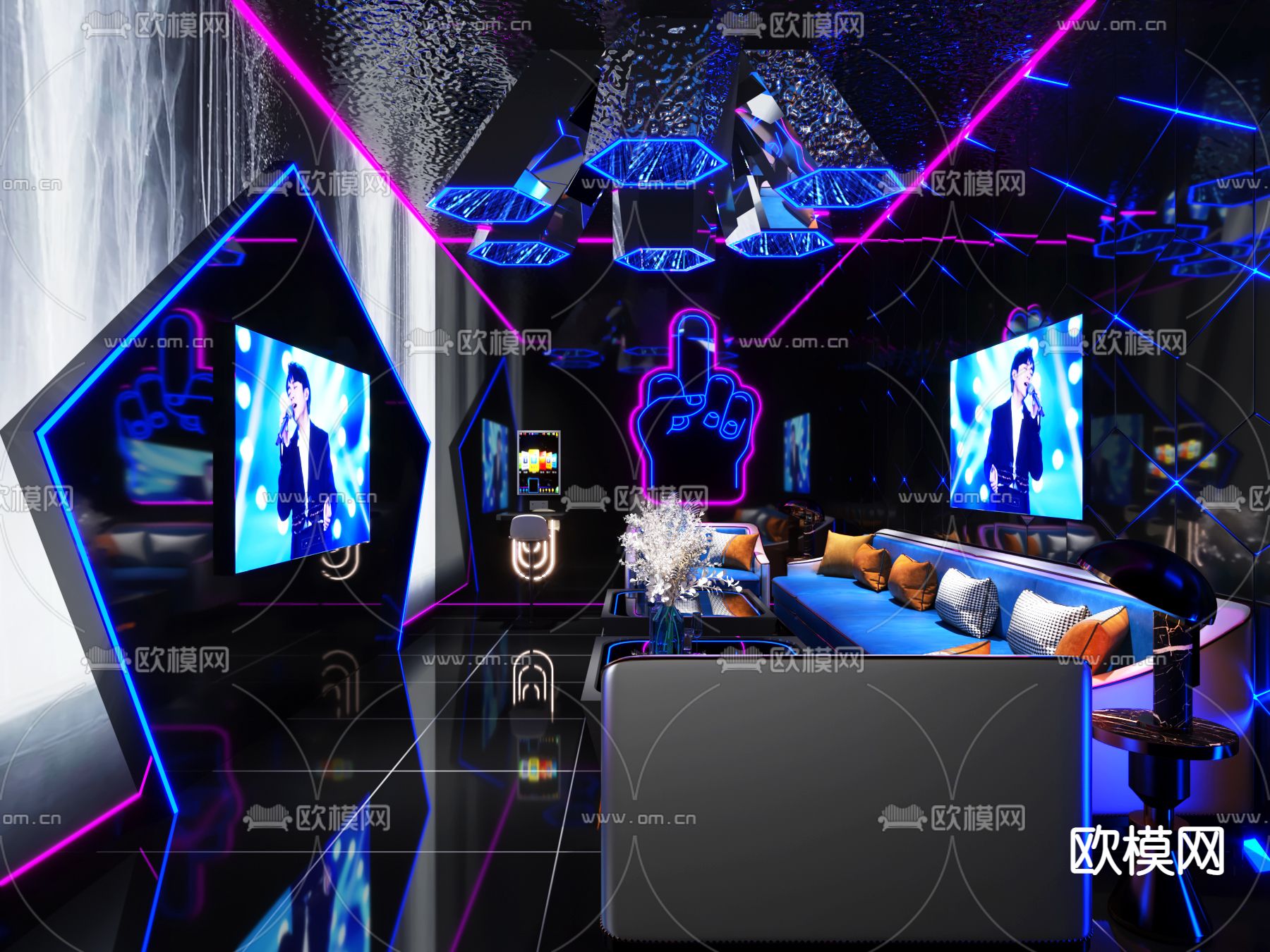 现代KTV包房3d模型