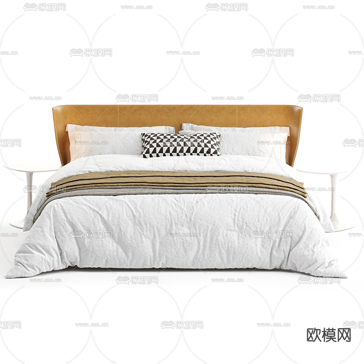 B&B Italia 现代皮革双人床3d模型