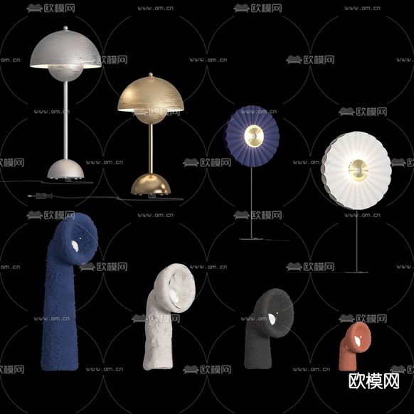 现代轻奢台灯3d模型下载(渲染图2)