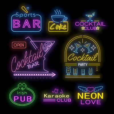  现代霓虹灯su模型 