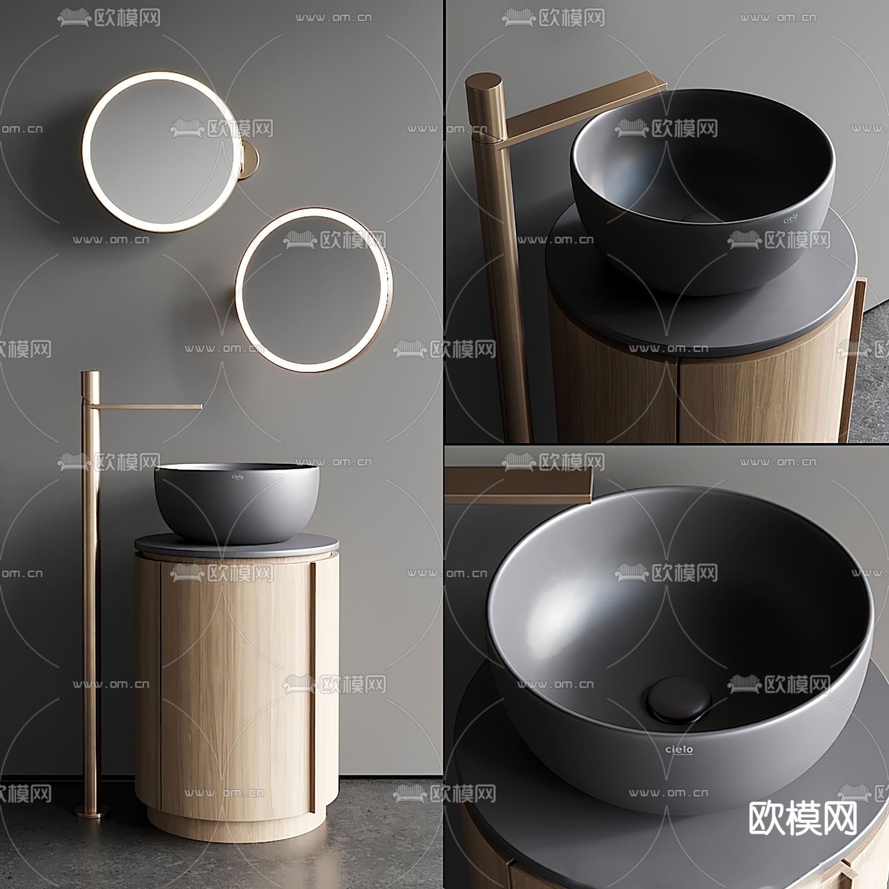现代洗手台su模型