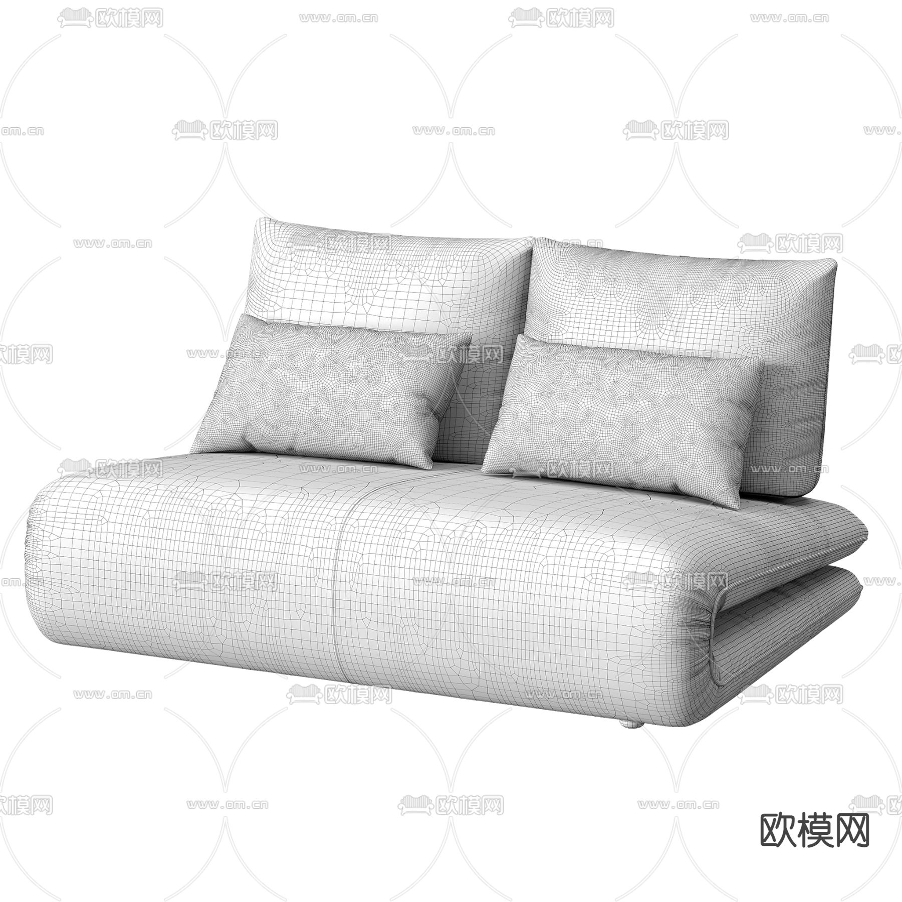 双人沙发 休闲沙发3d模型下载（渲染图3）