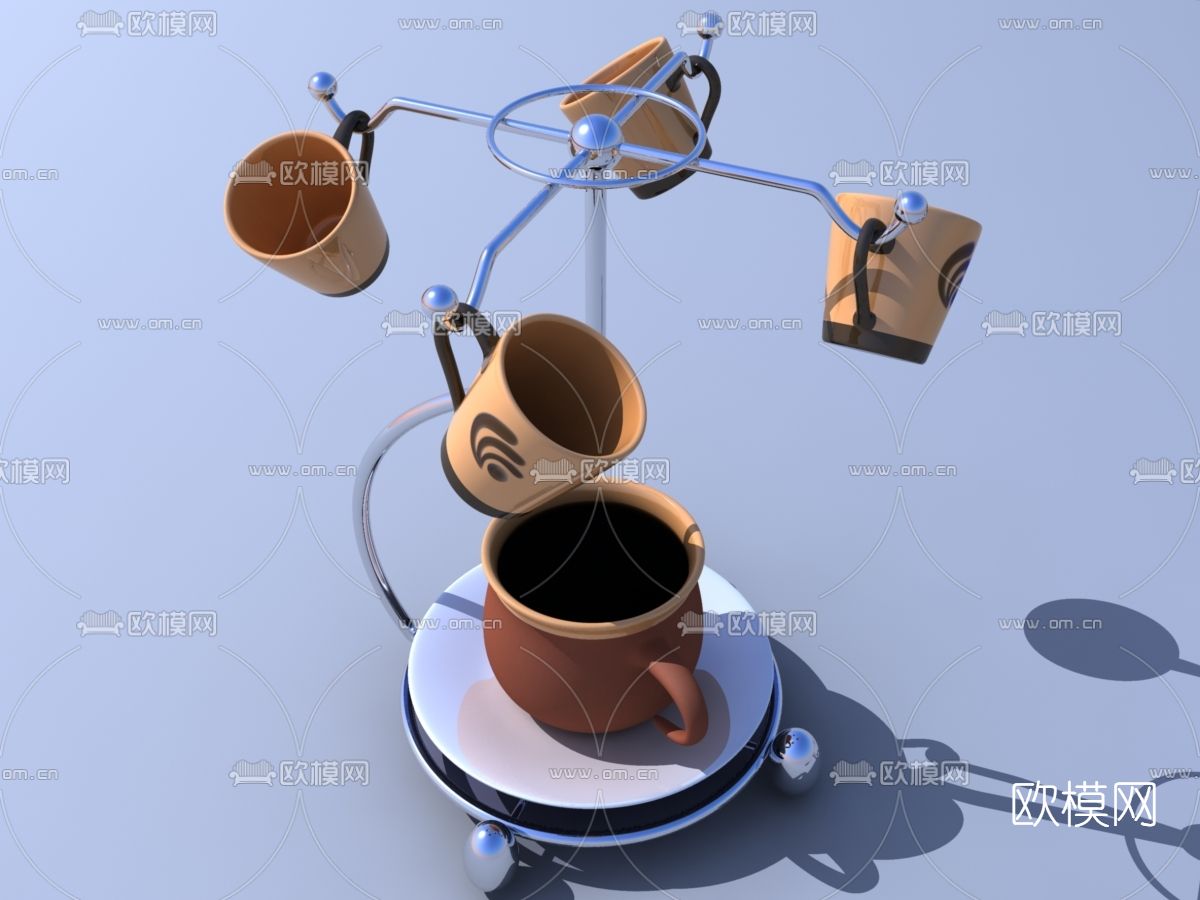 现代咖啡杯免费3d模型下载