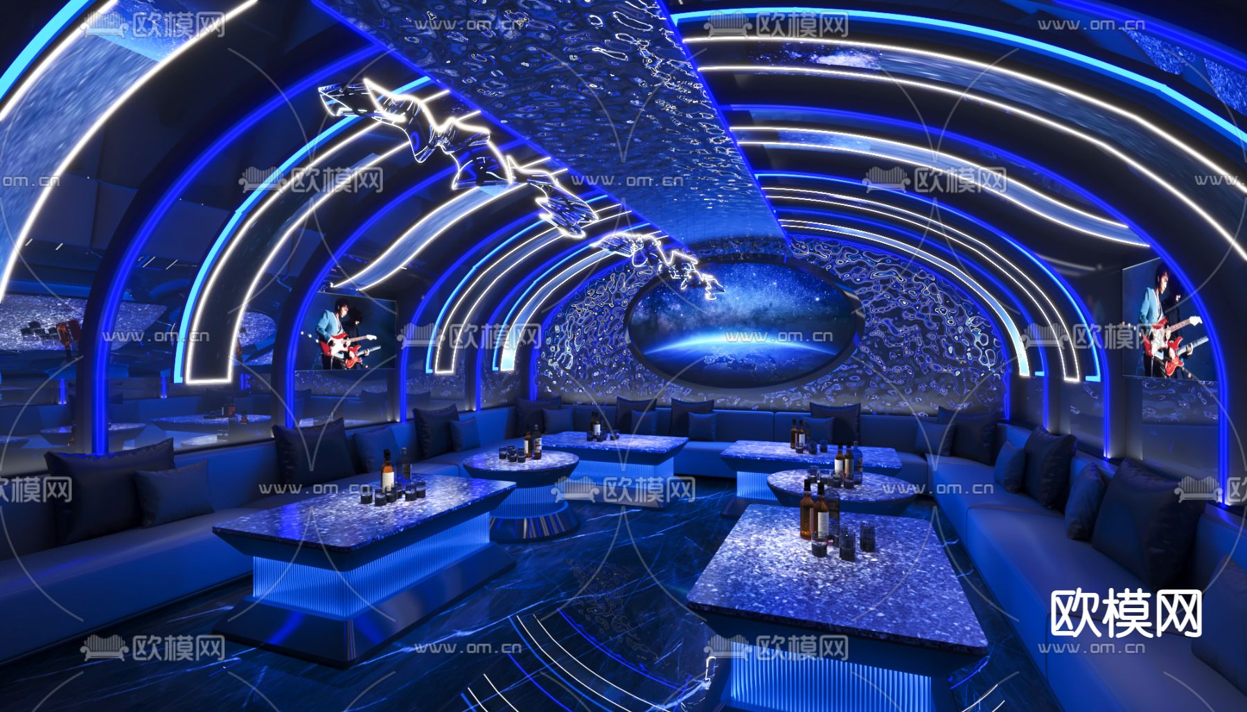 现代KTV包厢3d模型下载（渲染图2）